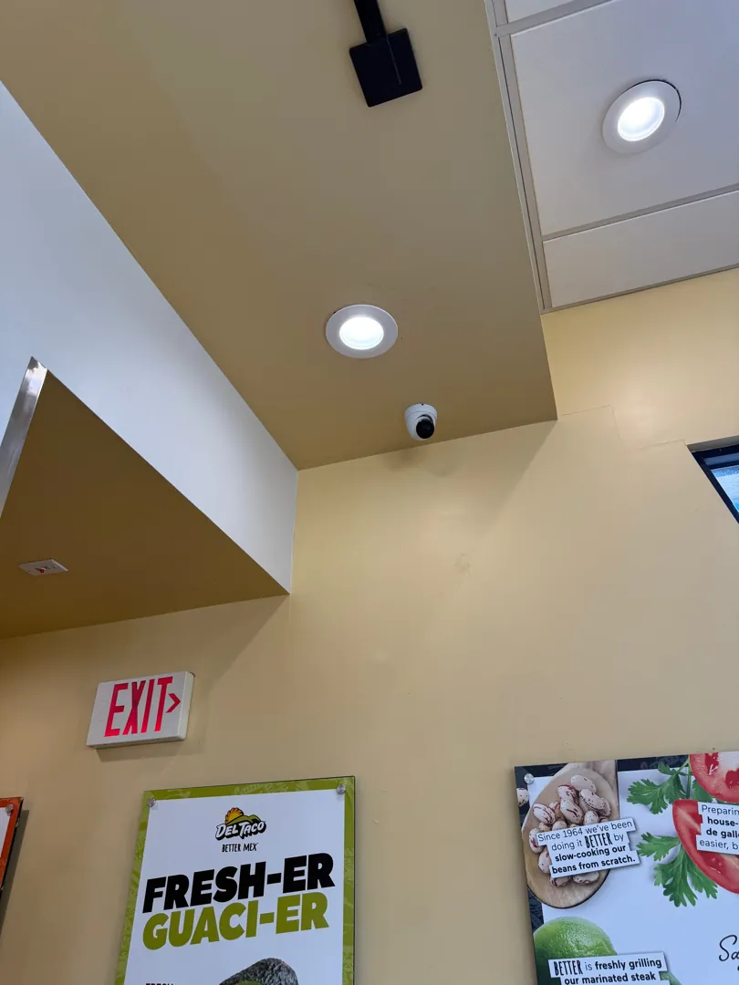 Dining area ceiling cameras at a Data Pro Communications project in Orlando, FL