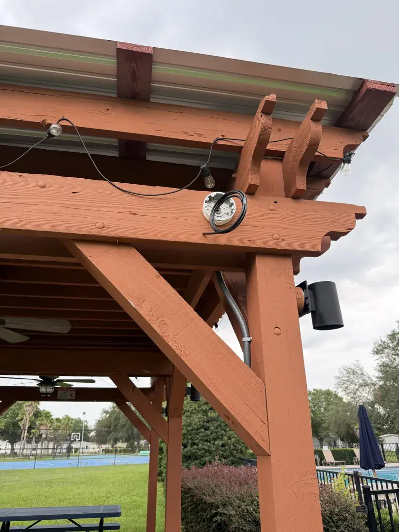 Pavilion w/ cameras at a Data Pro Communications project in Davenport, FL