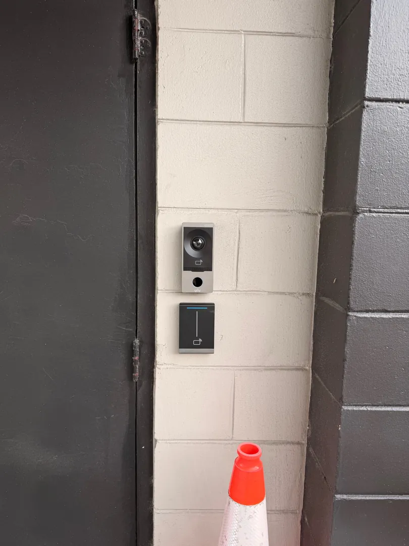 Exterior door w/ reader & intercom at a Data Pro Communications project in Kissimmee, FL